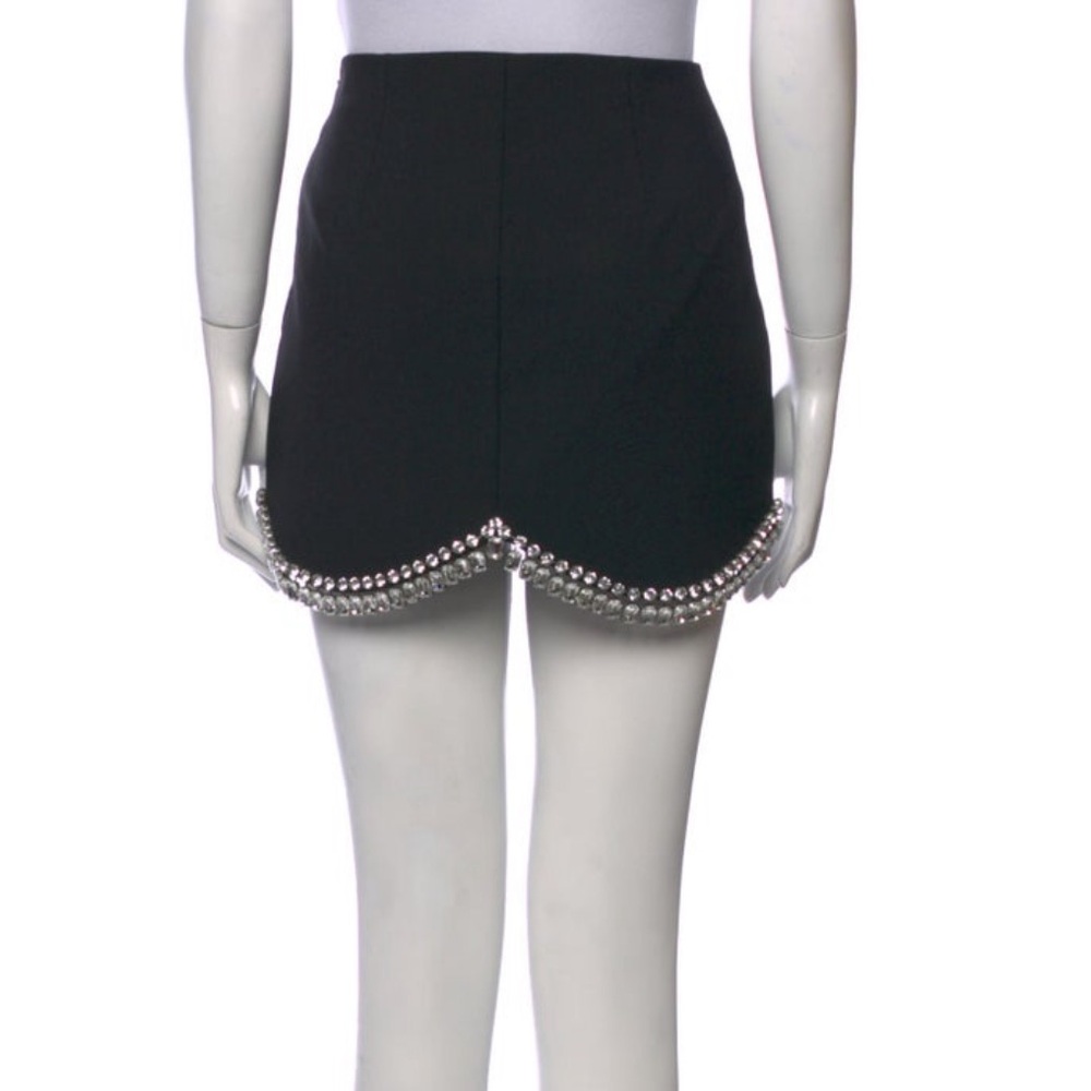 AREA Scallop Mini Skirt with Crystal Embellishments Size US 4 - Picture 4 of 8
